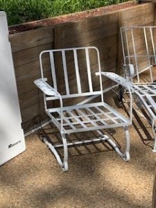 Metal patio chair after powder coating